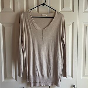 Dreamers Knit V-Neck Sweater in Tan